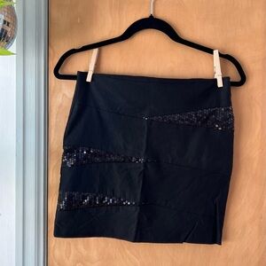 Black Sequined Mini Skirt